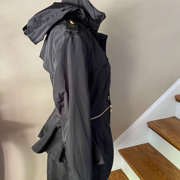 Betsey Johnson Convertible Peplum Rain Coat Small - Picture 6 of 9